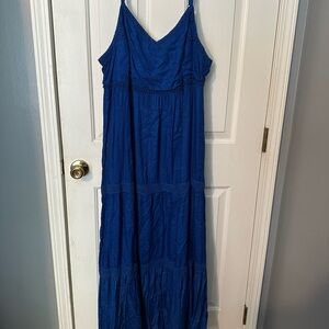 Joie Blue Sleeveless Spaghetti Strap Maxi Dress